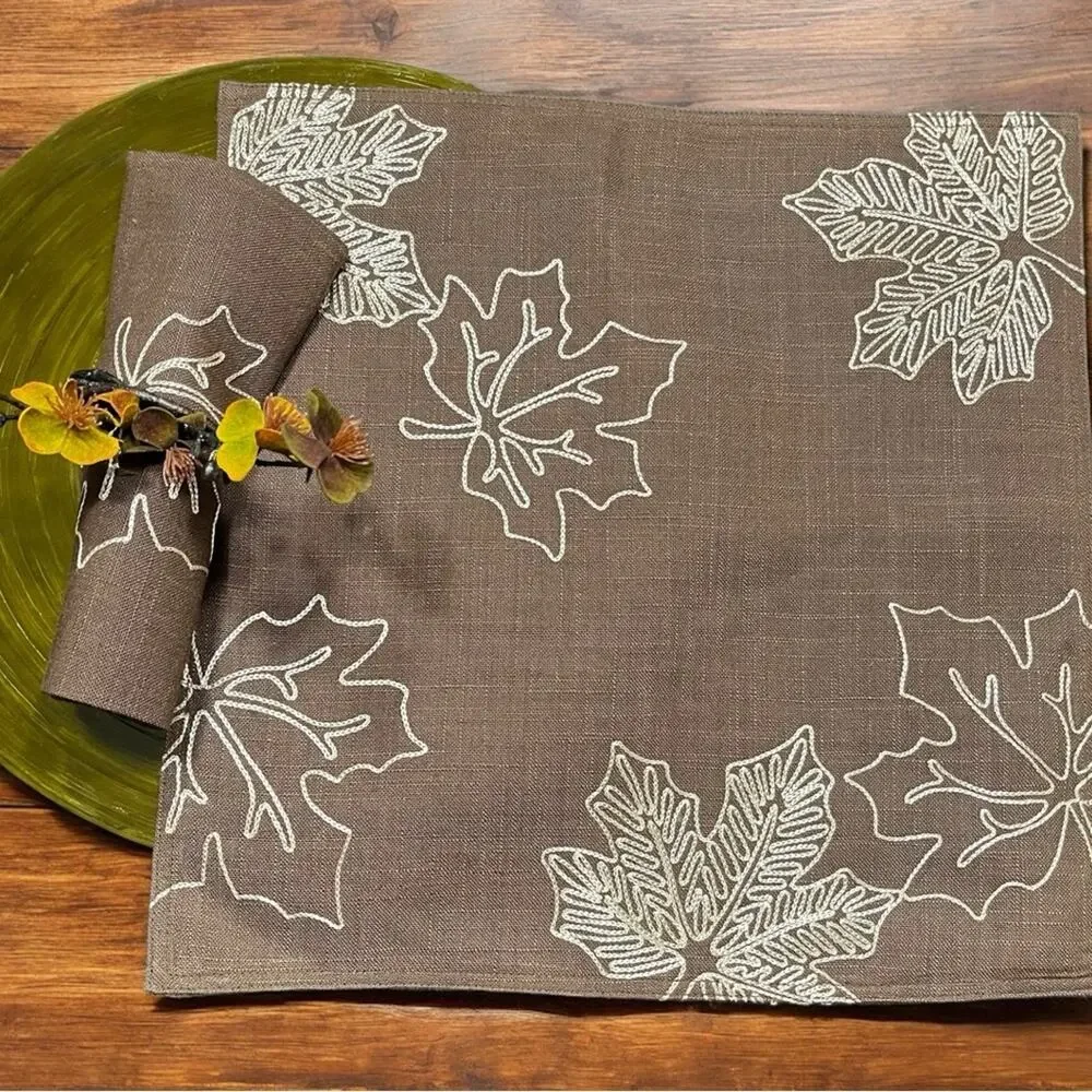 NEW Z Gallerie Twigs Flowers Fall Dining Table Napkin Rings Holders Set 4 NWOT